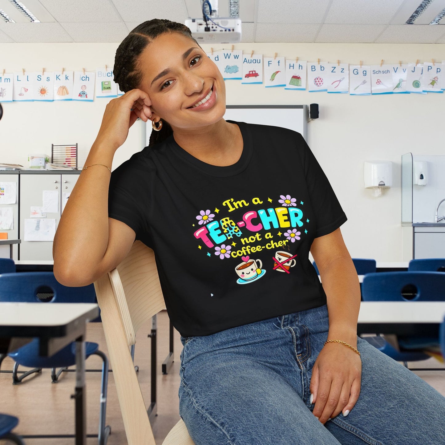 I'm A Tea-cher Not A Coffee-cher Adult T-shirt