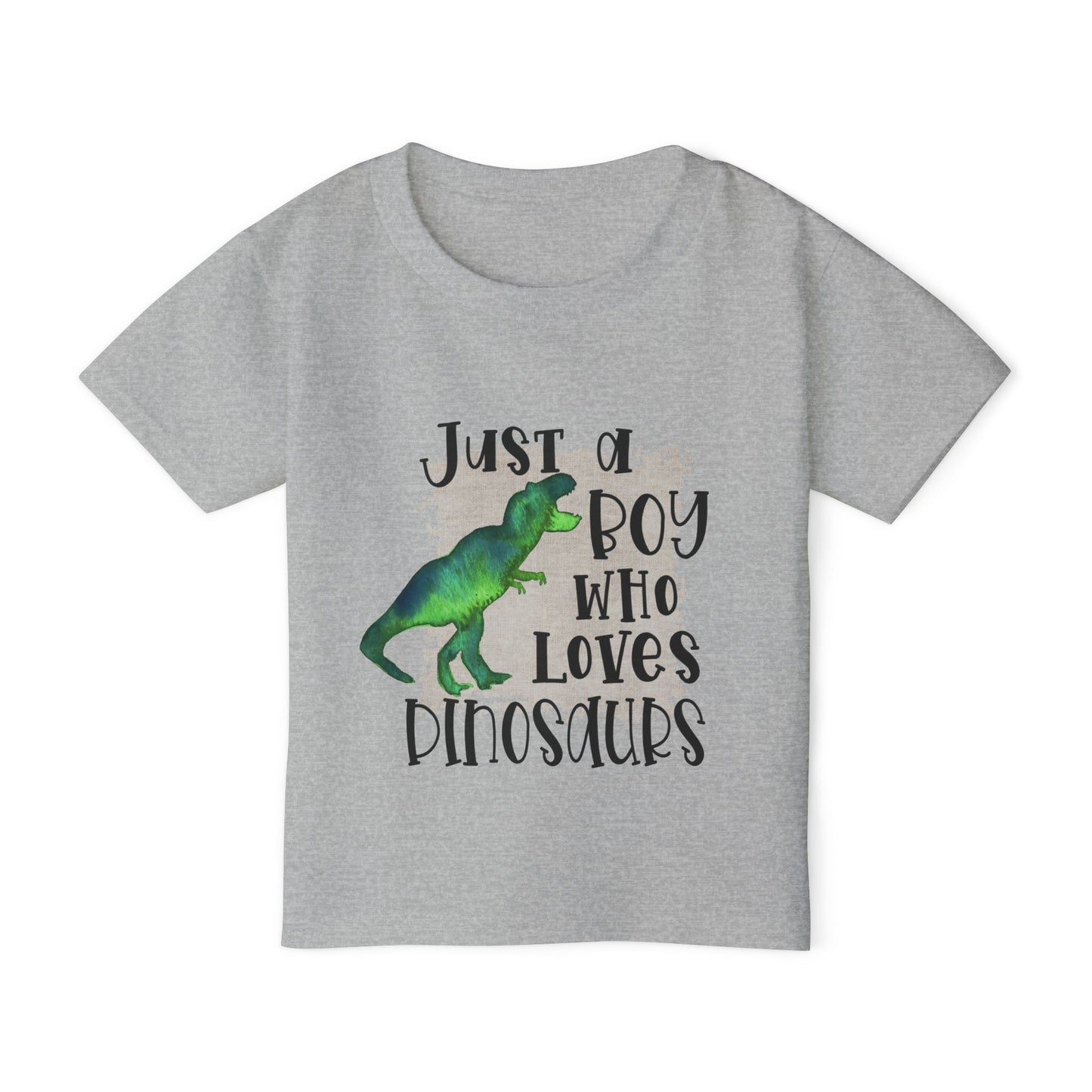 Just A Boy Who Loves Dinosaurs Heavy Cotton™ Toddler T-shirt
