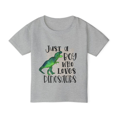 Just A Boy Who Loves Dinosaurs Heavy Cotton™ Toddler T-shirt