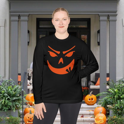 Goofy Grin Jack-O-Lantern Adult Long Sleeve Tee