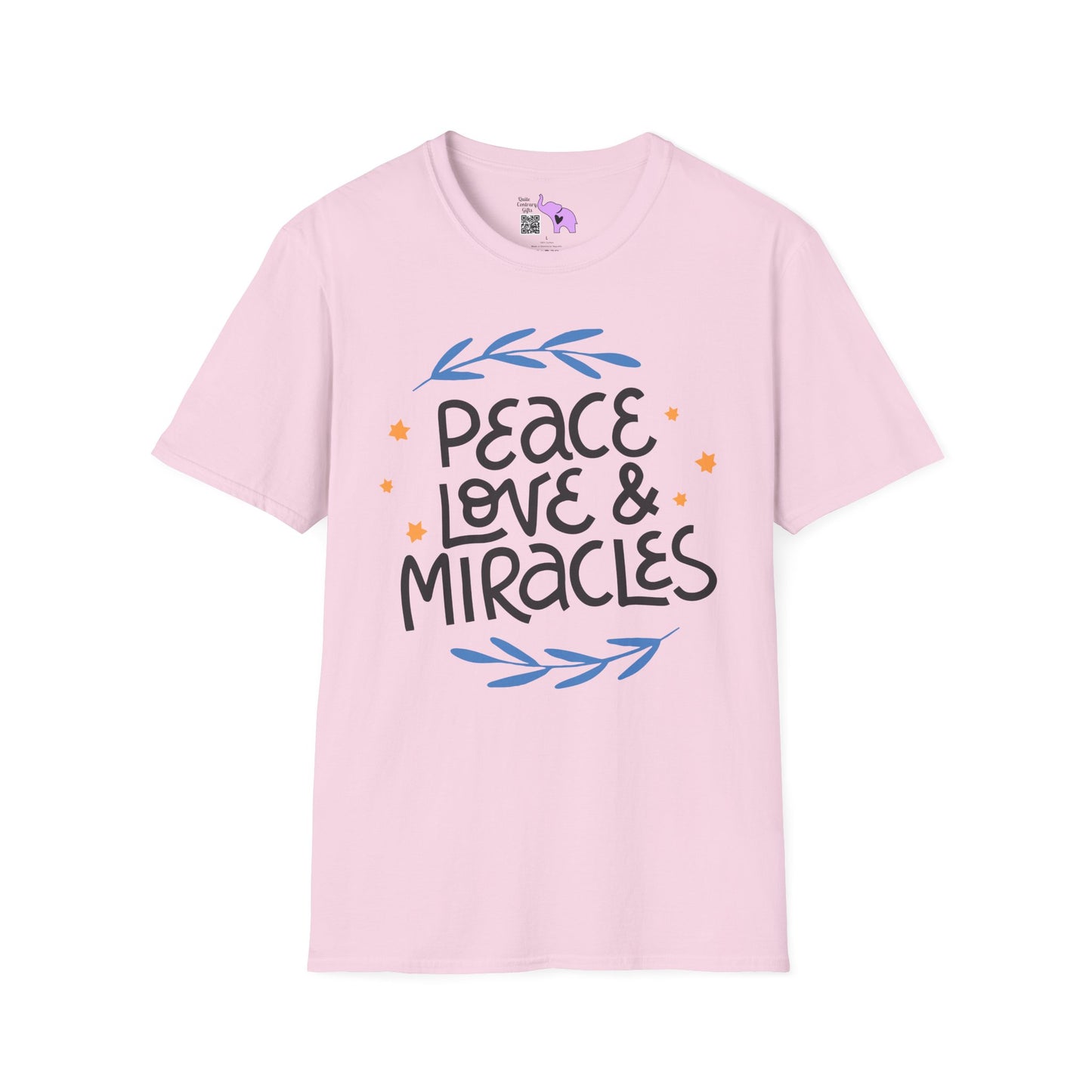 Hanukkah Peace Love & Miracles 2 Adult T-shirt