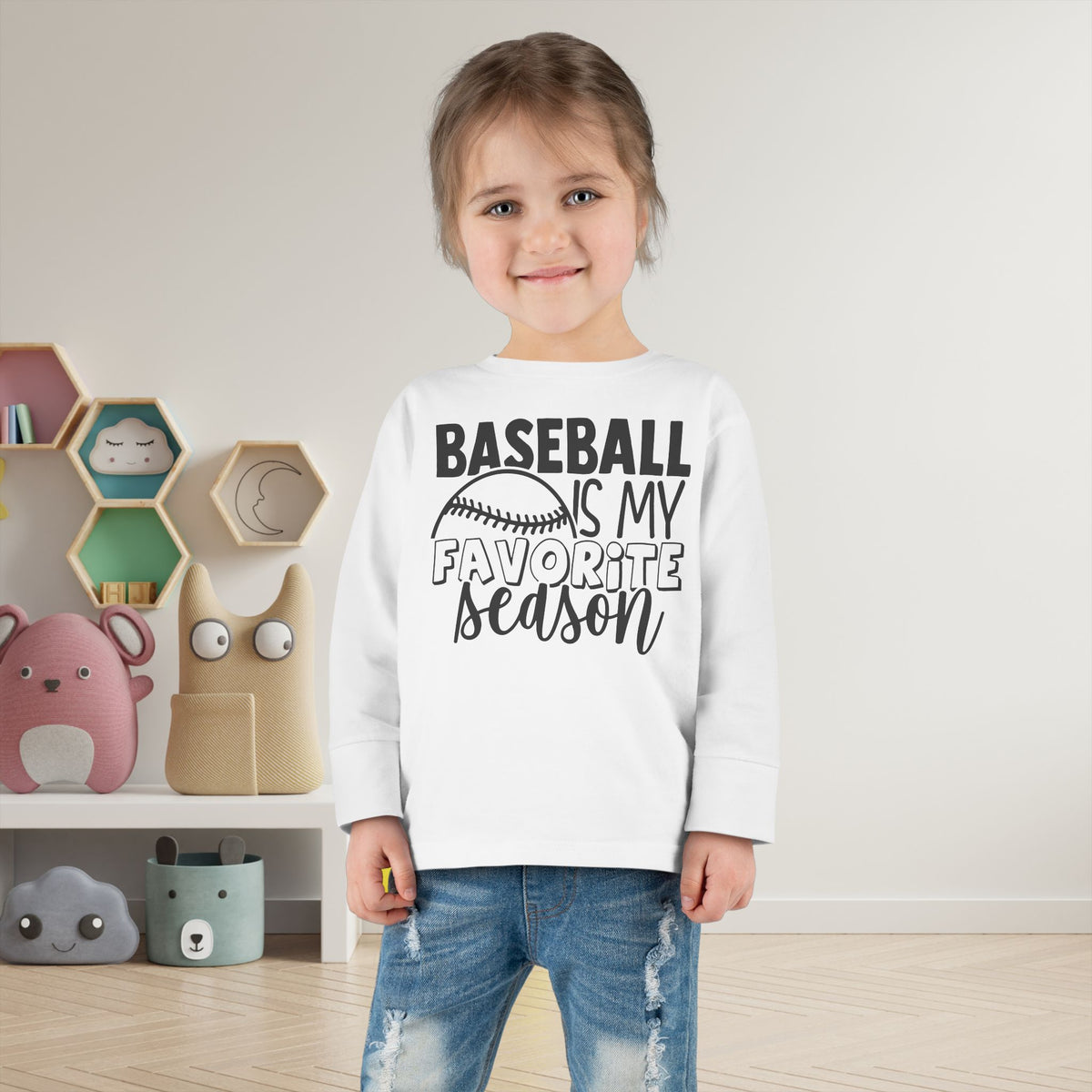 Baseball Is My Favorite Seaseon Toddler Long Sleeve Tee