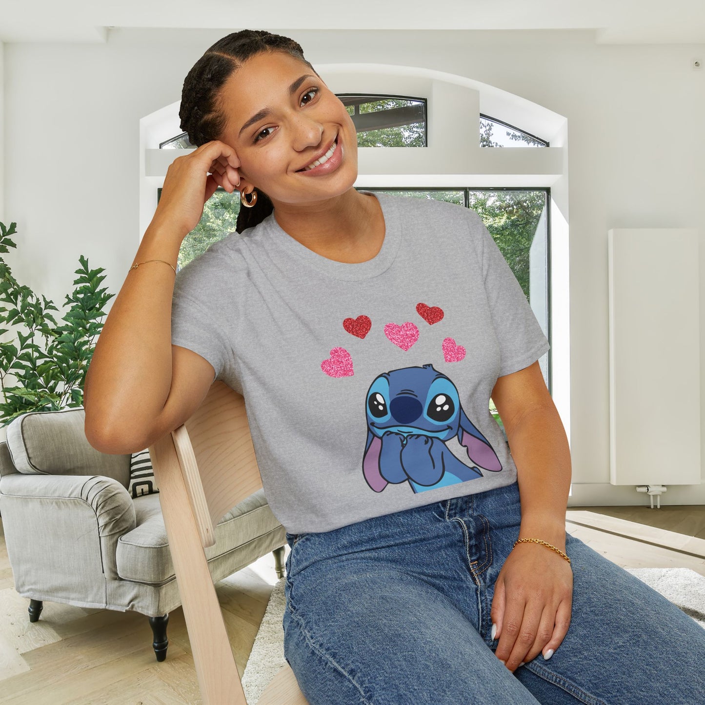 Stitch in Love Adult Unisex Tshirt