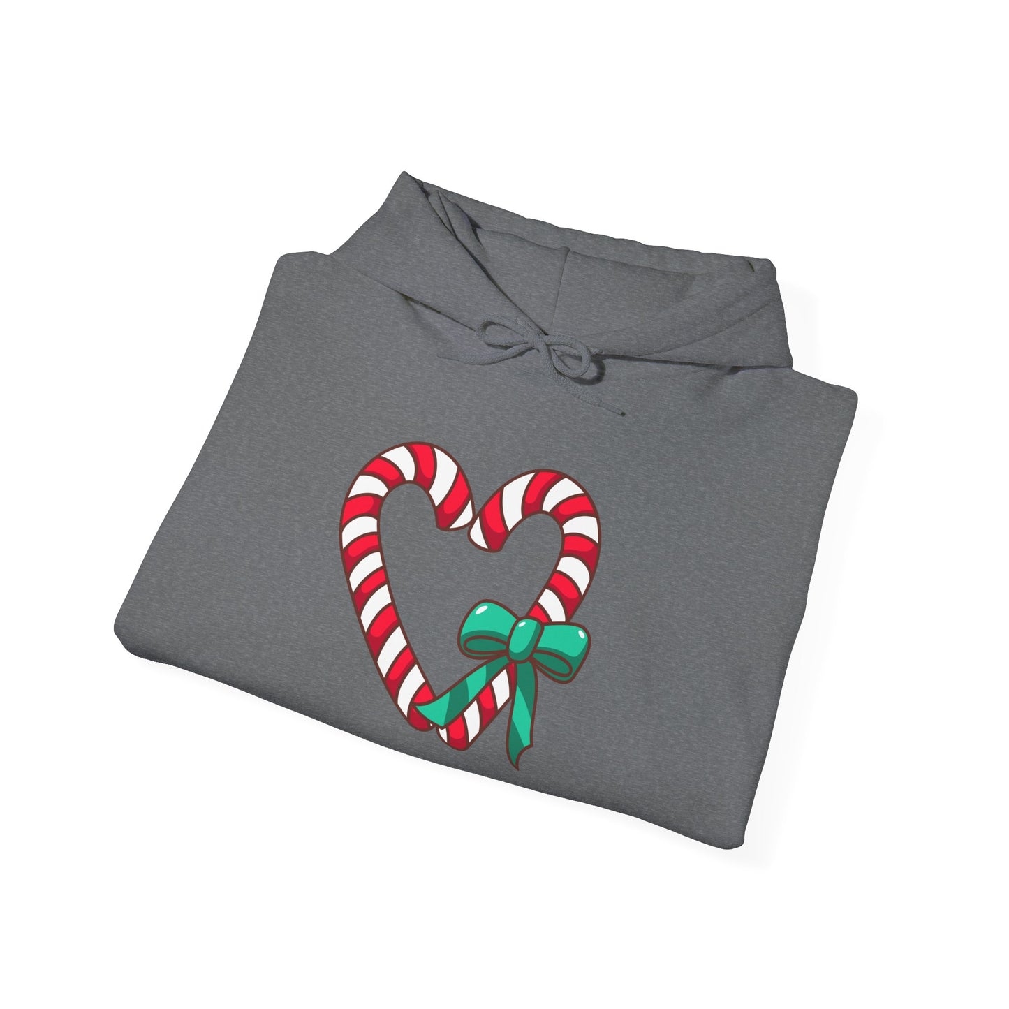 Candy Cane Heart Adult Heavy Blend™ Hooded Sweatshirt