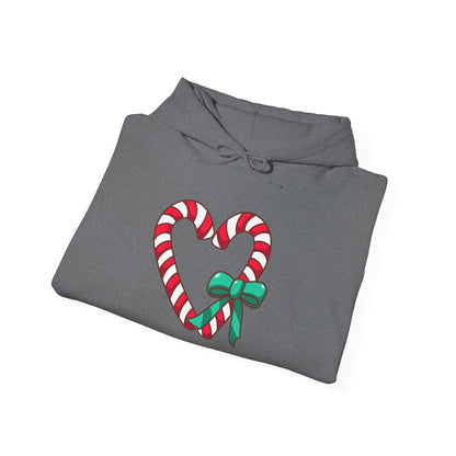 Candy Cane Heart Adult Heavy Blend™ Hooded Sweatshirt
