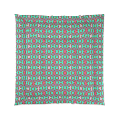 Teal Drift Harlequin Comforter