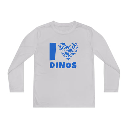 I Love Dinos (Dino Heart) Youth Long Sleeve Tee