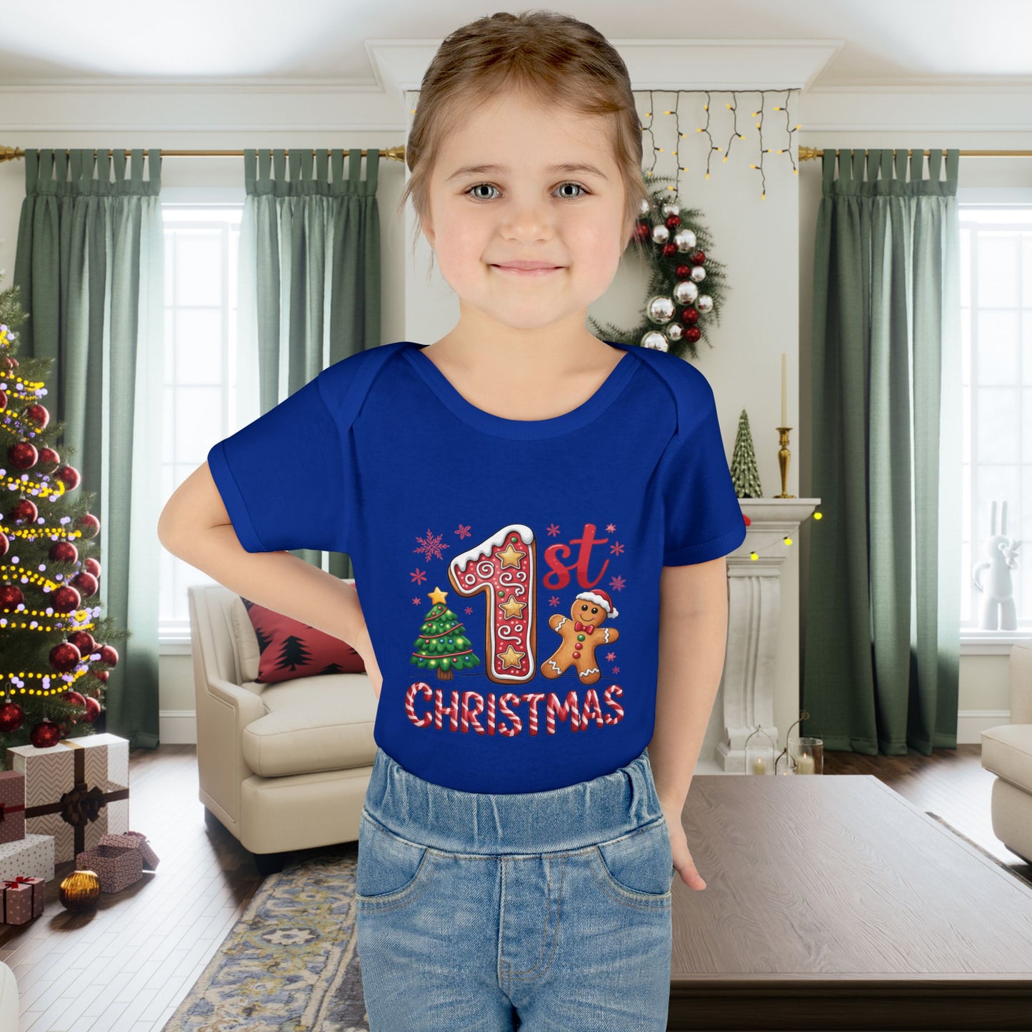 My First Christmas (Gingerbread Man) Infant Baby Rib Bodysuit