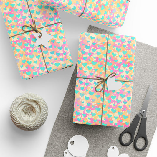 Sweetheart Camo Wrapping Paper