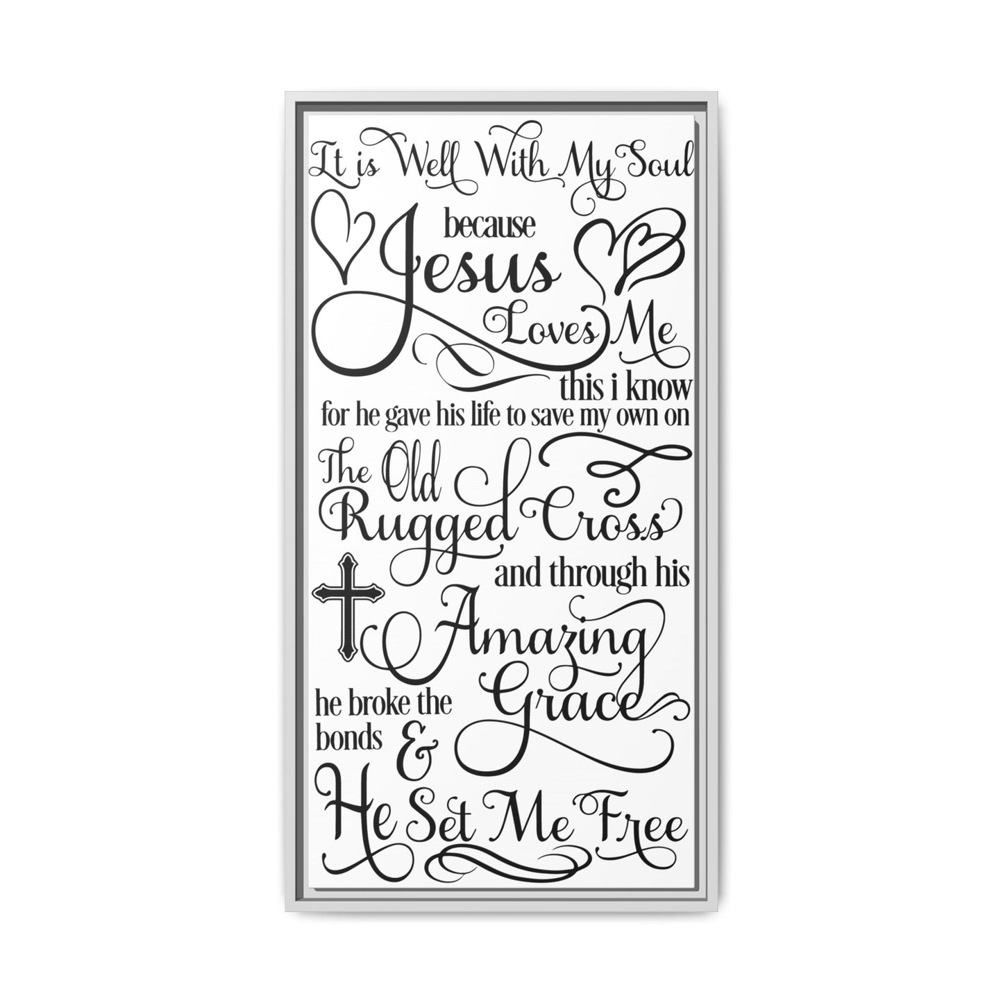 Hymnal Poem Framed Canvas Bathroom Art