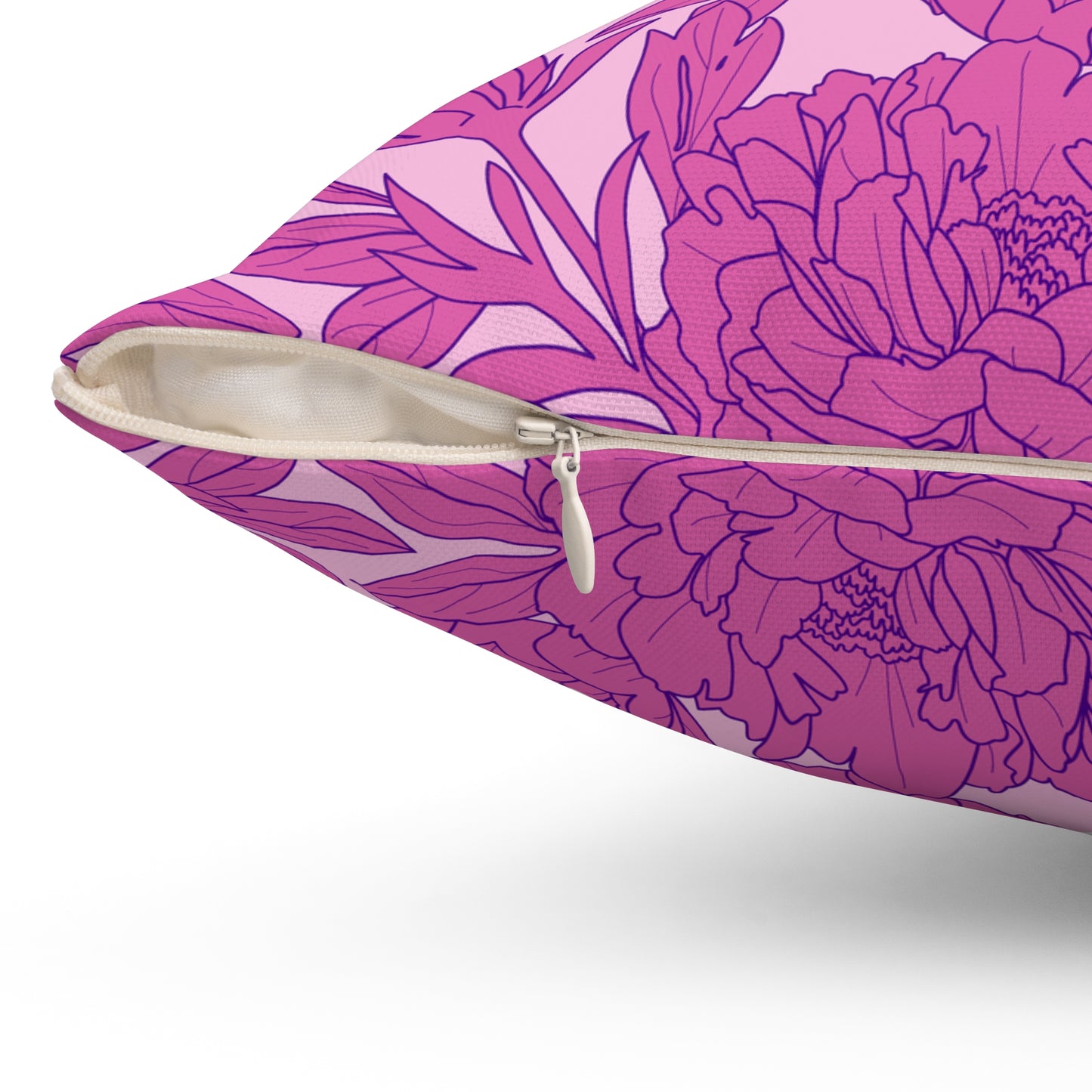 Blush Peony Garden Throw Pillow