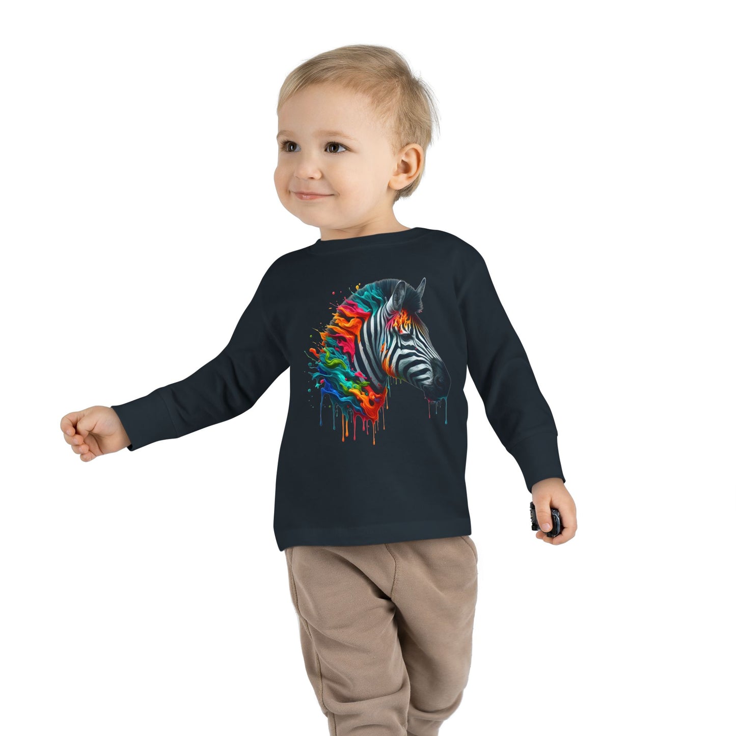 Colorful Zebra Toddler Long Sleeve Tee