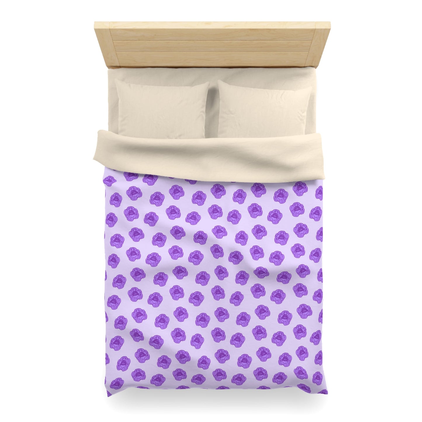 Lilac Mist Peonies Microfiber Duvet Cover
