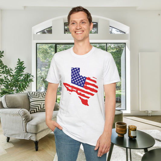 Texas American Flag Adult T-shirt