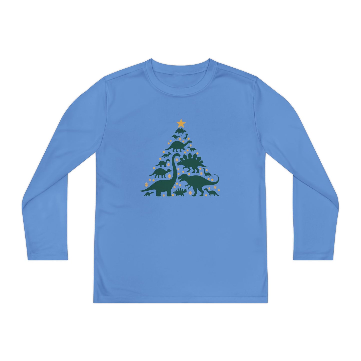 Dinosaur Christmas Tree Youth Long Sleeve Tee