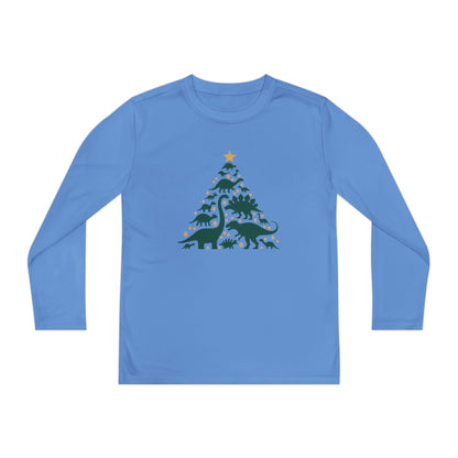 Dinosaur Christmas Tree Youth Long Sleeve Tee