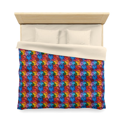 Palette Knife Hearts Microfiber Duvet Cover