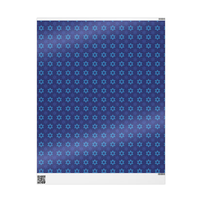 Star of David 3 Hanukkah Wrapping Paper