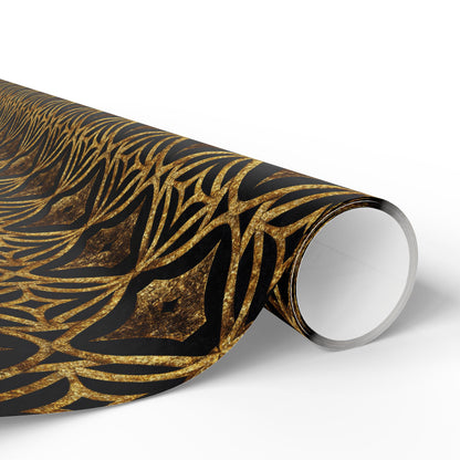 Golden Star Lattice Wrapping Paper