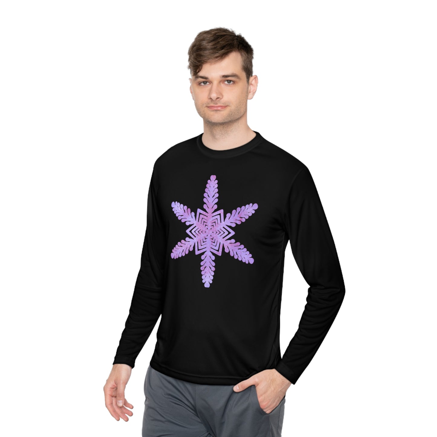 Large Snowflake 2 Adult Long Sleeve Tee