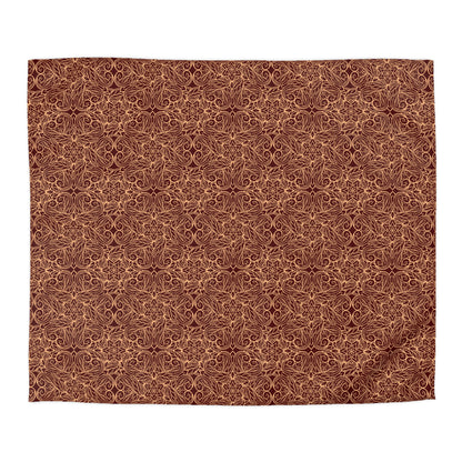 Golden Crimson Star Mandala Microfiber Duvet Cover