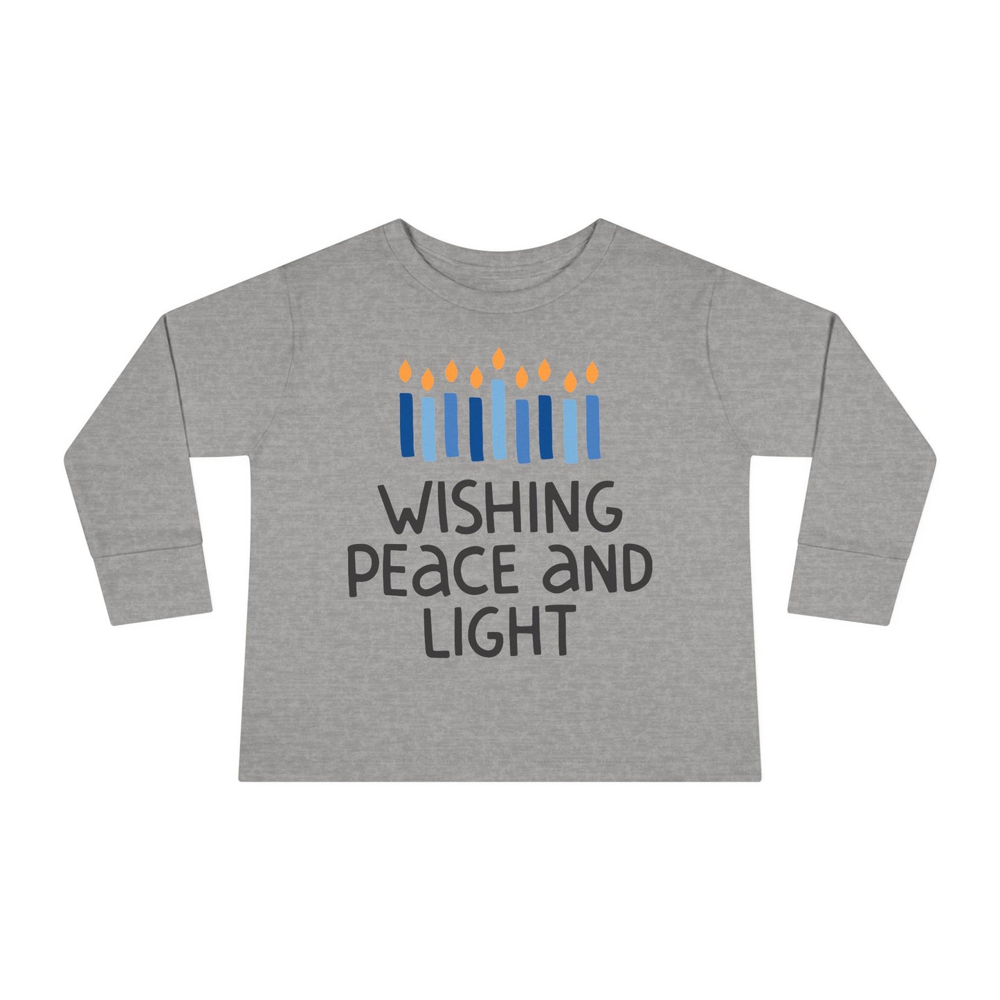 Hanukkah Wishing Peace & Light 2 Toddler Long Sleeve Tee