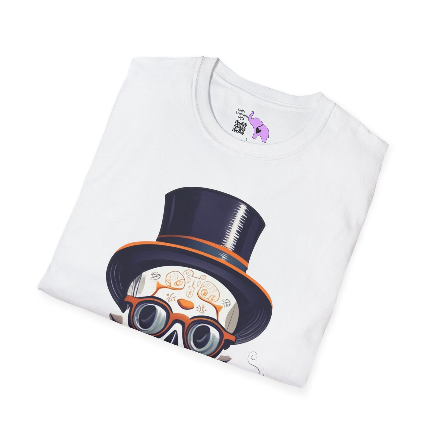 Top Hat & Mustache Skull Adult T-shirt