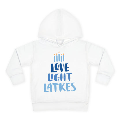 Hanukkah Love Light Latkes Toddler Pullover Fleece Hoodie