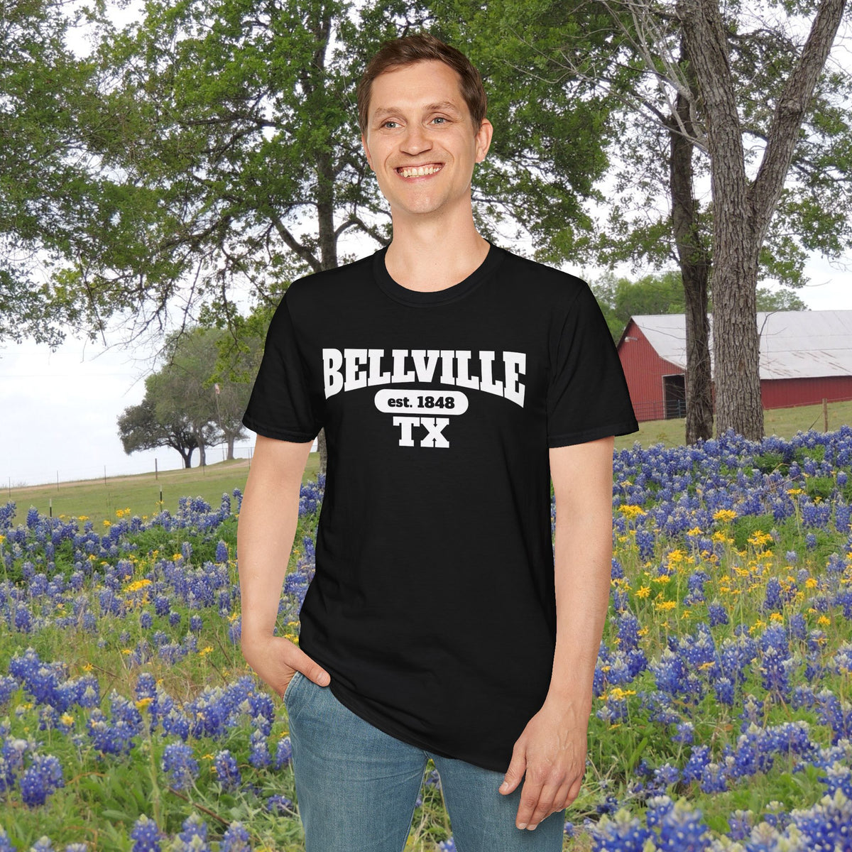 Bellville Tx Est. 1848 Adult T-shirt