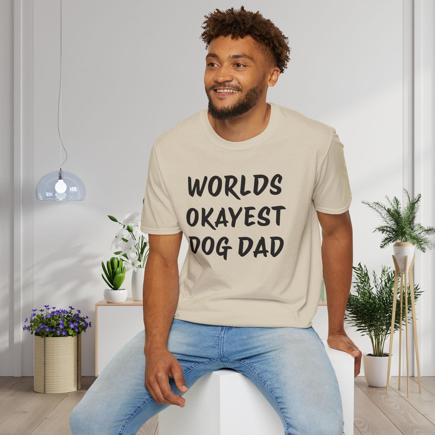 Worlds Okayest Dog Dad Adult T-shirt
