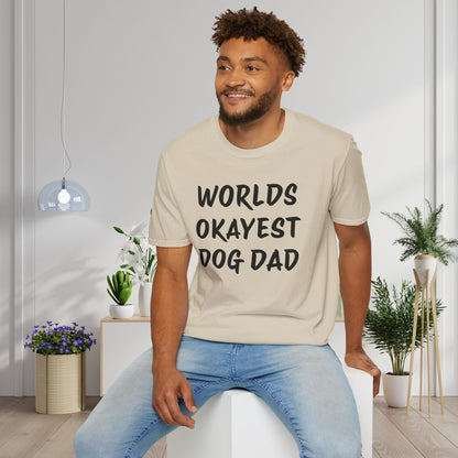 Worlds Okayest Dog Dad Adult T-shirt