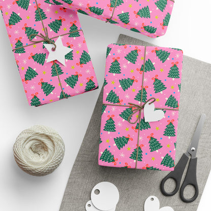Jolly Pink Woods Wrapping Paper
