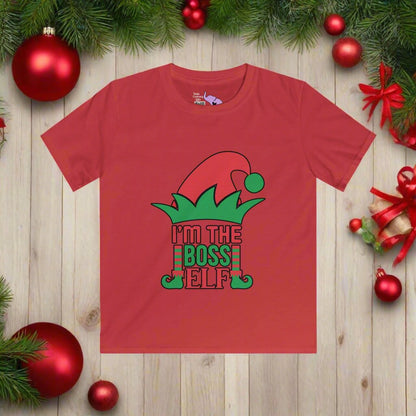 I'm The Boss Elf Youth Softstyle Tee