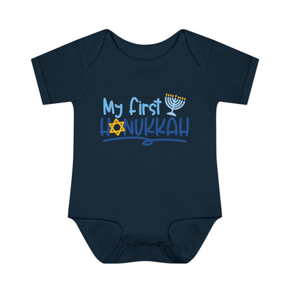 My First Hanukkah Infant Baby Rib Bodysuit