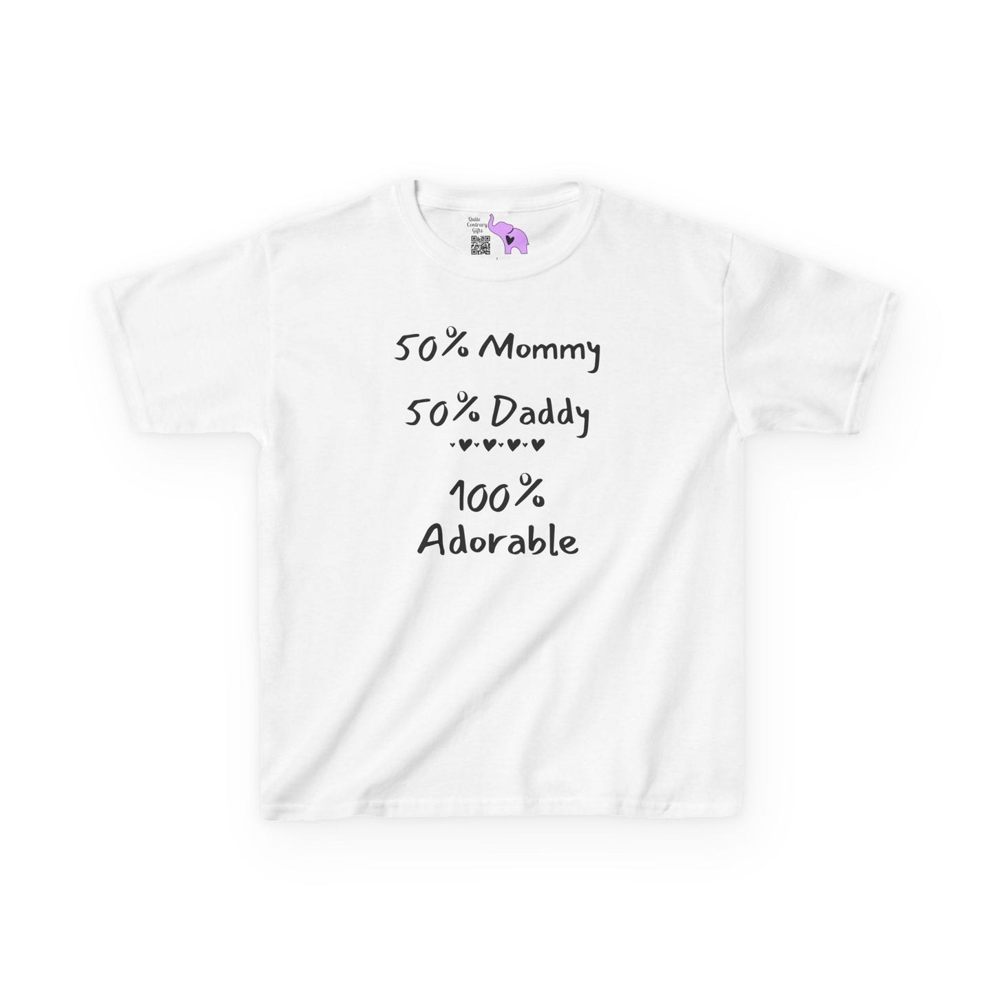 50% Mommy 50% Daddy 100% Adorable Kids Heavy Cotton™ Tee