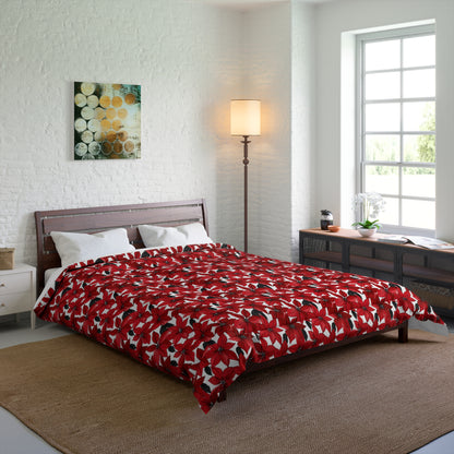 Inked Poinsettias Sketch Comforter