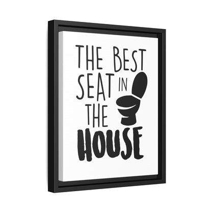 The Best Seat In The House Framed Canvas Bathroom Art