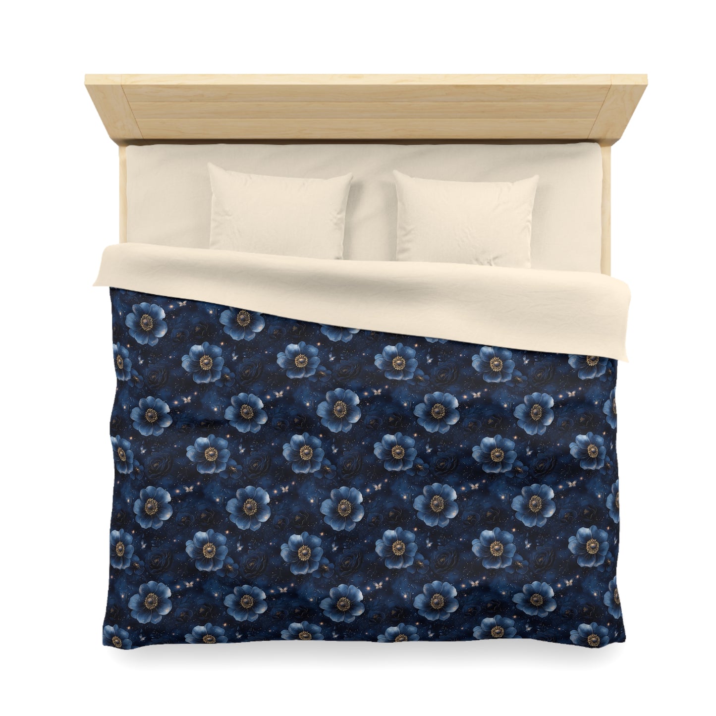 Midnight Sky Blossoms Microfiber Duvet Cover