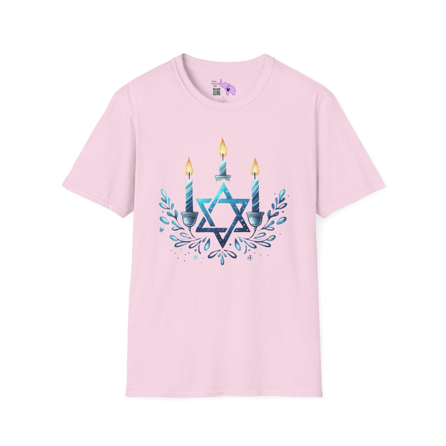 Star & Flame Hanukkah Adult T-shirt