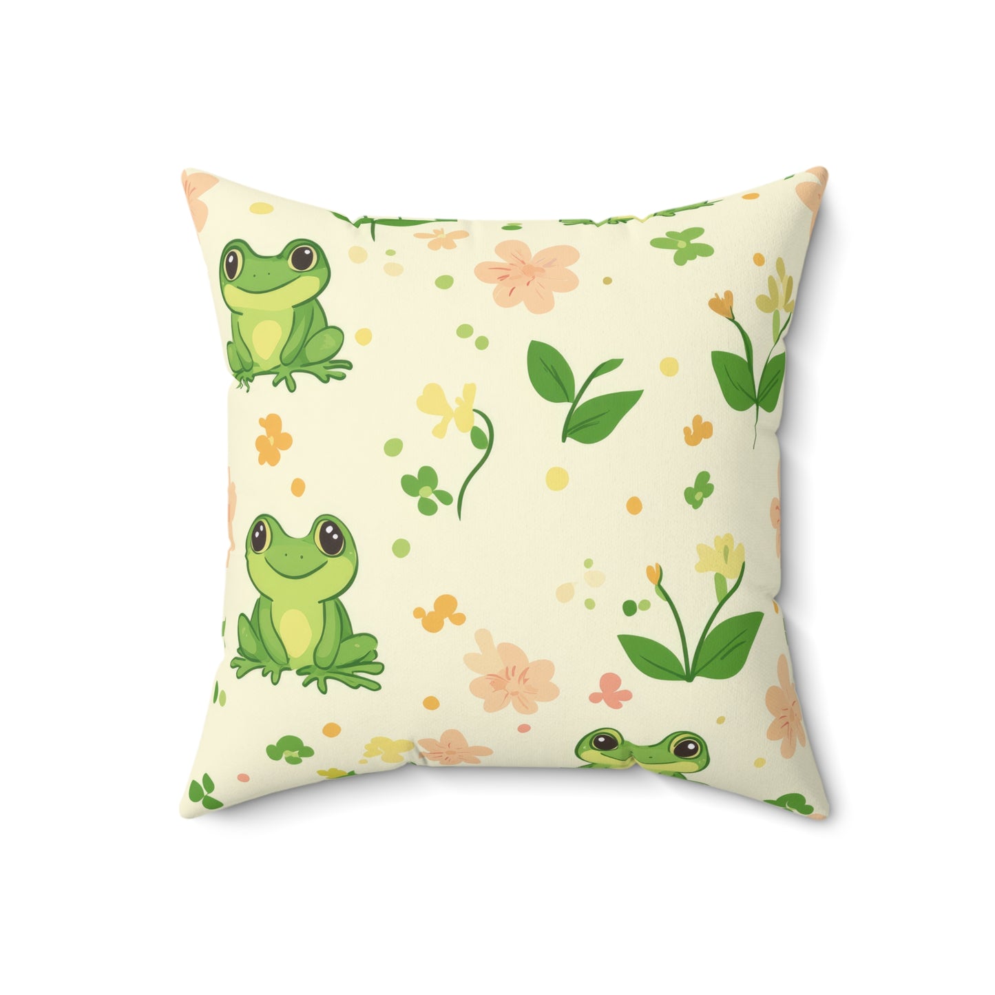 Froggy Meadow Throw Pillow
