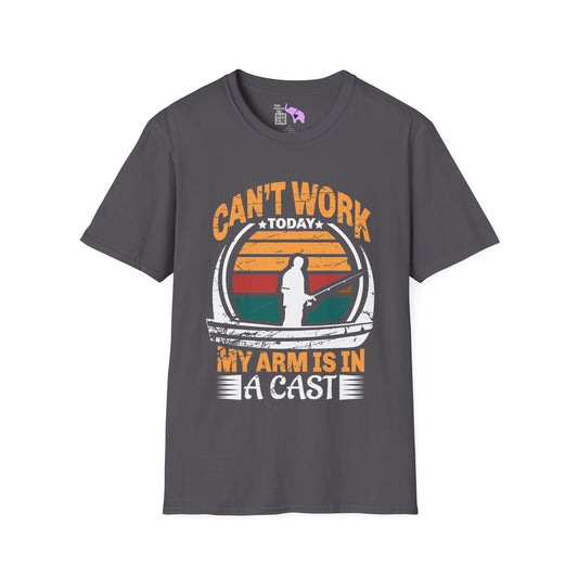 Can't Work Today My Arm Is In A Cast (Fishing) Adult T-shirt