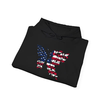 American Flag Butterfly Heavy Blend™ Hooded Sweatshirt