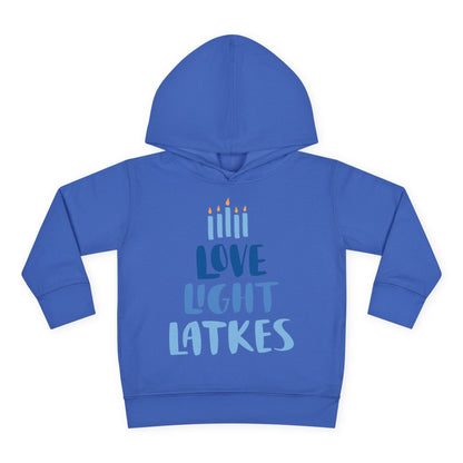 Hanukkah Love Light Latkes Toddler Pullover Fleece Hoodie