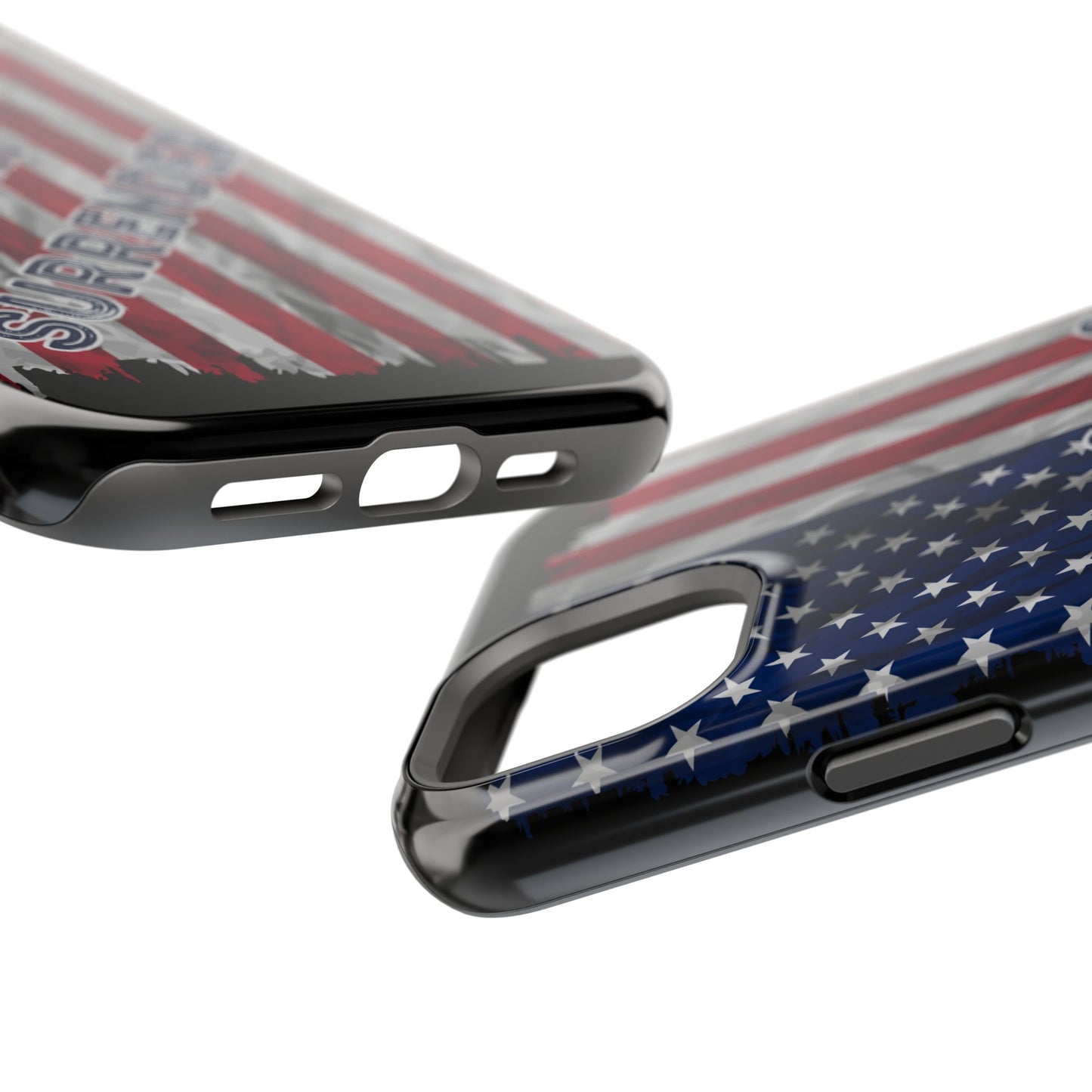 Never Surrender American Flag MagSafe® Compatible Tough Case for iPhone