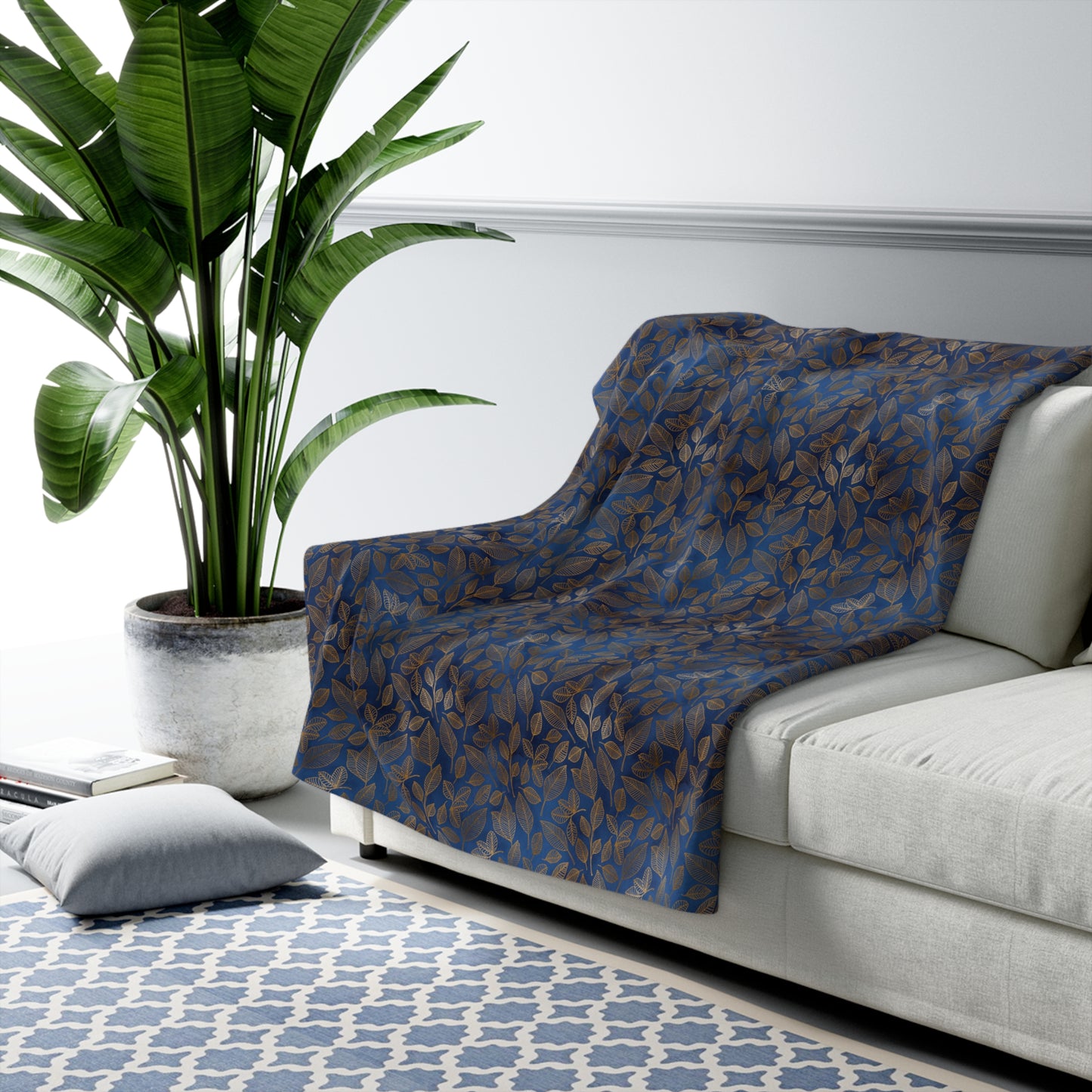 Navy & Gold Botanica Basic Bedding Set