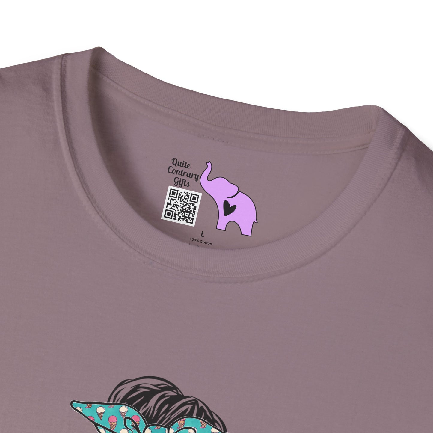 Mom (Teal/Pink Cheetah Print) Adult T-shirt