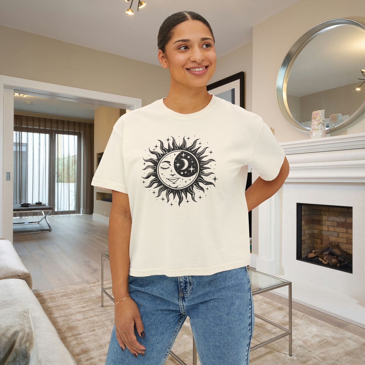 Celestial Sun/Moon Women's Boxy Tee