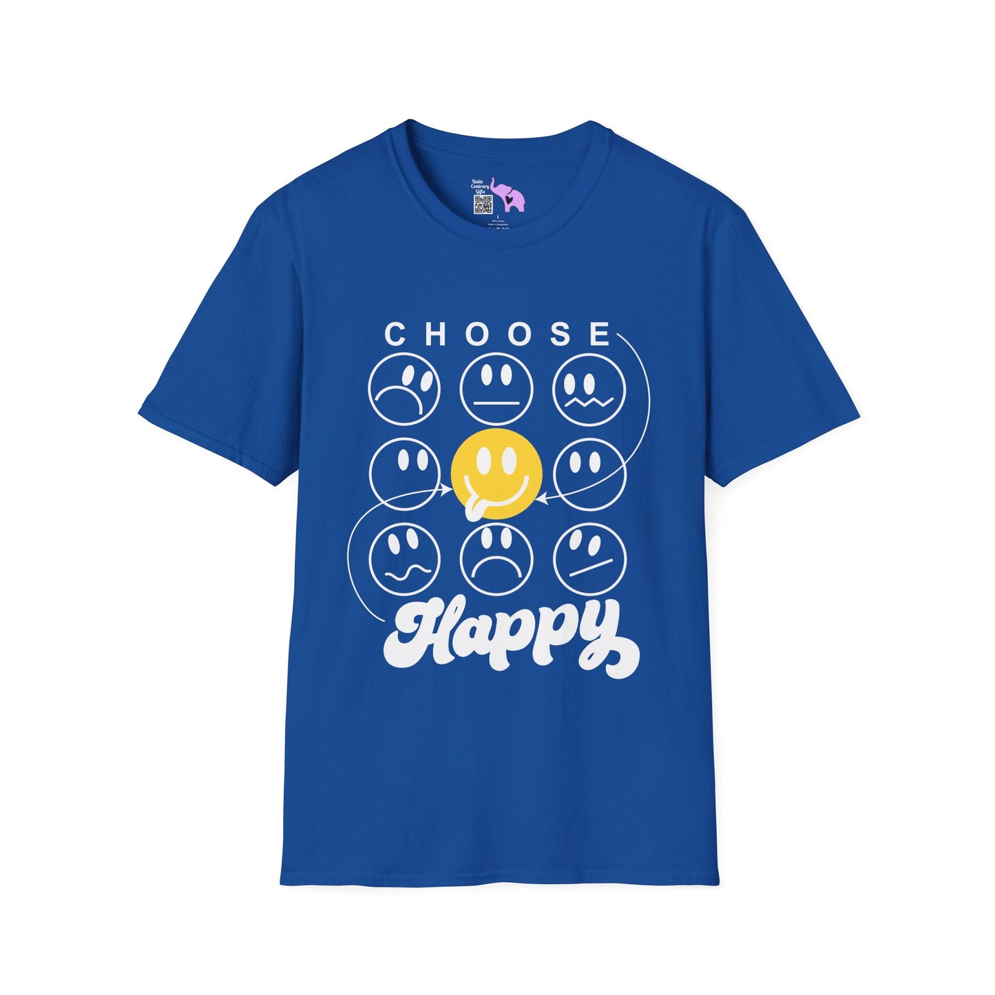 Choose Happy Smiley Faces Adult T-shirt