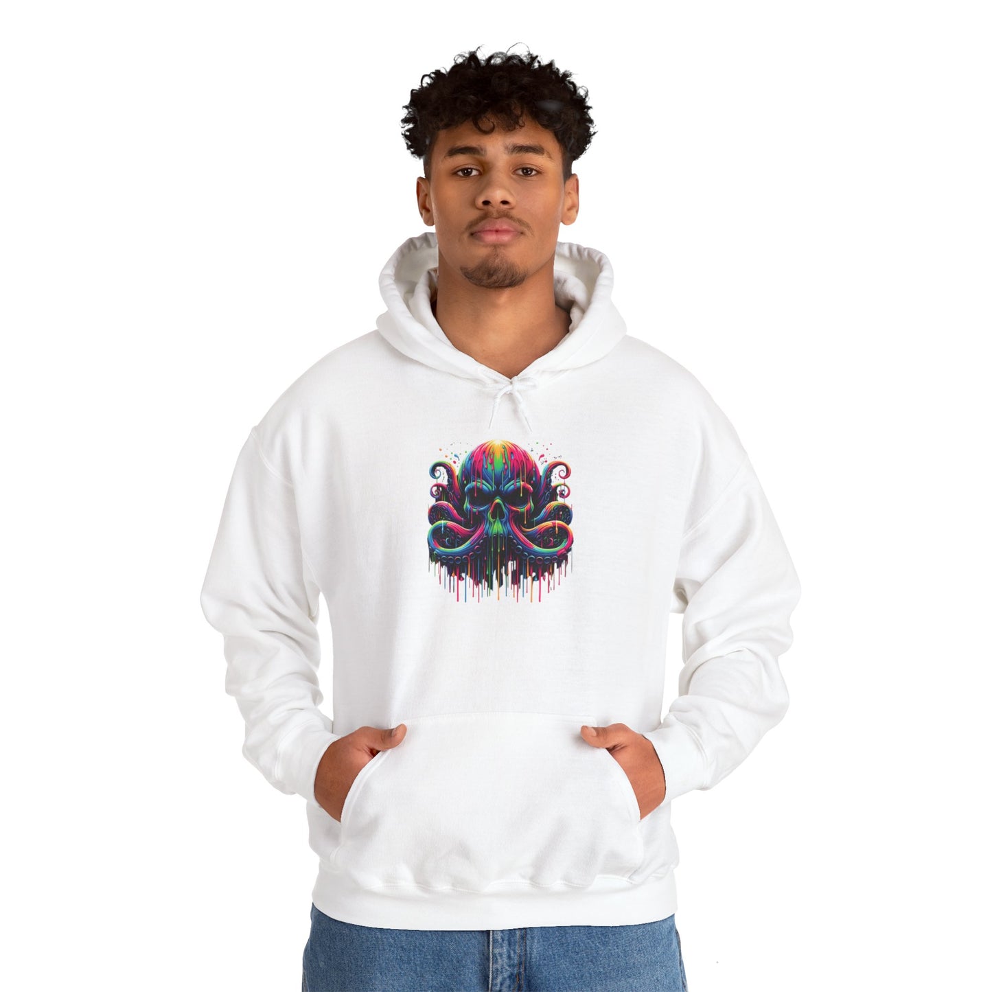 Colorful Skeleton Octopus Heavy Blend™ Hooded Sweatshirt