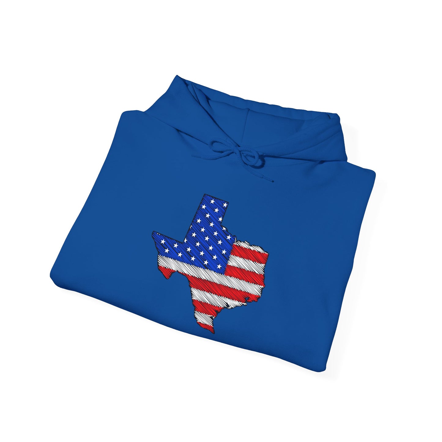 Texas-shaped American Flag Heavy Blend™ Hooded Sweatshirt
